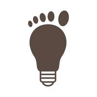 Fußsohle mit Glühlampe Logo Design Vektorgrafik Symbol Symbol Zeichen Illustration kreative Idee vektor