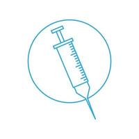 medizinische Spritze Impfstoff Logo Design Vektorgrafik Symbol Symbol Illustration kreative Idee vektor