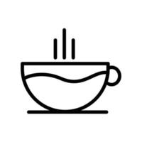 Symbol für die Kaffeetassenlinie. geeignet für Werbung für Kaffeeprodukte. einfaches Design editierbar. Design-Vorlagenvektor vektor