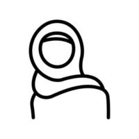 muslimische Frauen Symbol Leitung. geeignet für islamisches Religionssymbol. einfaches Design editierbar. Design-Vorlagenvektor vektor