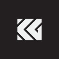 första bokstaven kg monogram logotyp för varumärkesdesign, sport, utomhuskläder. vektor