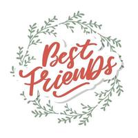 beste freundin für immer freundschaftstag seelenschwester mit herz schriftzug design beste freundin forewer bff besties vektor