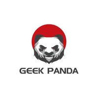 geek panda logotyp vektor