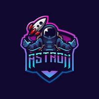 astronot logotyp design vektor