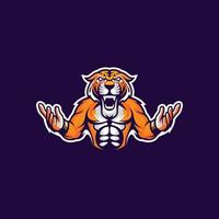 Tiger-Mann-Logo-Design vektor