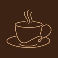 kontinuierliche linie tasse kaffee schokolade logo design vektorgrafik symbol symbol zeichen illustration kreative idee vektor