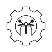 klassische Scooter Line Services Logo Symbol Symbol Vektorgrafik Design vektor