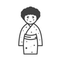 Mutter mit Kleid Kimono Logo Design Vektorgrafik Symbol Symbol Zeichen Illustration kreative Idee vektor