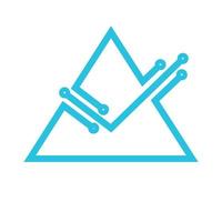 Dreieck mit Connect Line Dot Tech Logo Design Vektorgrafik Symbol Symbol Zeichen Illustration kreative Idee vektor