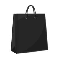 schwarze Einkaufstasche Cartoon-Stil isoliert weißer Hintergrund vektor