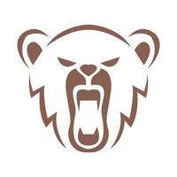 ansikte björn grizzly roar minimal logotyp design vektor grafisk symbol ikon tecken illustration kreativ idé