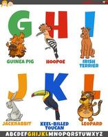 pädagogisches alphabet mit zeichentricktierfiguren