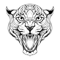 tryck av line art tiger vektor