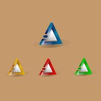 Dreieck-glänzender Logo-Vektorsatz vektor