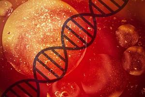 DNA-Doppelhelix-Strang auf abstraktem, leuchtendem Hintergrund. 3D-Darstellung der DNA-Struktur. vektor