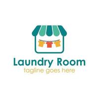 tvättstuga logotyp formgivningsmall med butiksikonen. perfekt för företag, butik, företag, etc. vektor