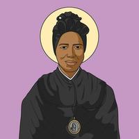 heilige josephine bakhita farbige vektorillustration vektor