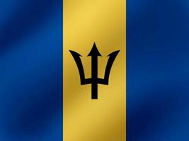 vektorrealistische wellenförmige illustration des barbados-flaggendesigns vektor