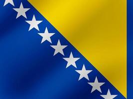 vektor realistisk vågig illustration av Bosnien och Harzegowina flagga design