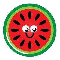 Illustration einer lächelnden Wassermelone. pädagogisches Vektordesign für Kinder. vektor