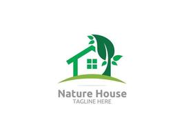 Natürliche grüne Gartenblatt-Logo-Vorlage kostenlos vektor