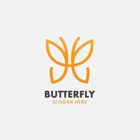 Schmetterlingslogolinie, universelles Premium-Schmetterlingssymbol. vektor