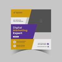 digitaler marketingpost und bannervorlage für soziale medien vektor