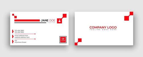 visitkortsmallar. rött modernt, enkelt och kreativt visitkort. abstrakt och rent dubbelsidigt visitkort i standardstorlek. vektor