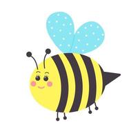 süße lächelnde Biene. Zeichentrickfigur. vektor