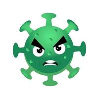 coronavirus är en tecknad karaktär .evil grön karaktär av coronavirus.vector illustration vektor