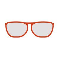 rote Brille mit grauer Brille Vorderansicht der klassischen Form. flache illustration.sommer stilvolle glasses.vector illustration vektor