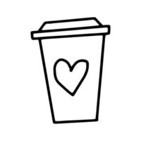 en kopp kaffe med ett hjärta vektor