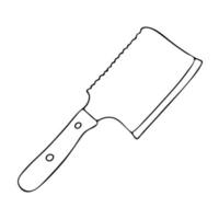 Küchenmesser gezeichnet im Stil von doodle.black and white image.monochrome.outline drawing.vector image vektor