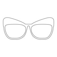 sonnenbrille mit einer kontur.weißer rahmen aus stilvollen quadratischen gläsern.zubehör für den sommer.vektorillustration vektor