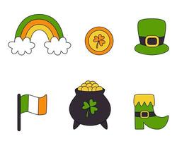 Satz von St. Patricks Day-Elementen im Cartoon-Stil. vektor