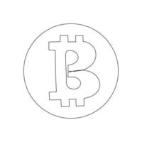 Kontinuierliche Linienzeichnung der digitalen Bitcoin-Währung. Vektorillustrationen. vektor
