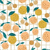 gula äpplen och blad sömlösa mönster bakgrund. vektor
