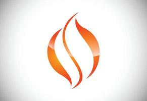 Flammen-Logo-Design. Feuersymbol, Symbol der Öl- und Gasindustrie isoliert auf weißem Hintergrund vektor