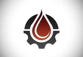 Feuerflammensymbol in Form eines Tropfens. Logo-Designkonzept für die Öl- und Gasindustrie. vektor