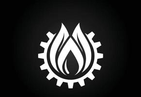 Feuerflammensymbol in Form eines Tropfens. Logo-Designkonzept für die Öl- und Gasindustrie. vektor