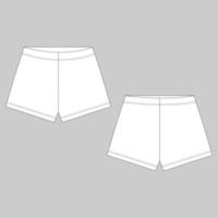 technische skizze unisex-shorts isoliert auf grauen farben. vektor