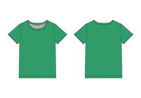teknisk skiss unisex t-shirt i gröna färger. t-shirt vektorillustration. vektor