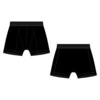 technische skizze schwarze boxershorts mann unterwäsche. vektor