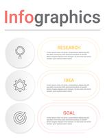 Infografik-Diagramm mit 3 Schritten, Optionen oder Prozessen. Vektorgeschäftsschablone für Darstellung. Visualisierung von Geschäftsdaten. vektor