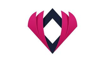 Lager Vektor abstraktes Sechseck-Logo einfach mit Band-Stil in Verlaufsfarbe