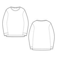 disposition teknisk skiss sweatshirt isolerad på vit bakgrund. vektor