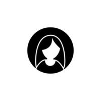 kvinna huvud symbol. glyf kvinnlig avatarikon. vektor