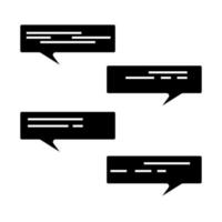 glyf tal ikonuppsättning. chattsymbol. dialog, chatt, kommunikation. vektor