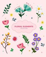 Sammlung von floralen Elementen vektor
