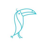 Linie süßer Vogel Tukan Nashornvogel Logo Design Vektorgrafik Symbol Symbol Zeichen Illustration kreative Idee vektor